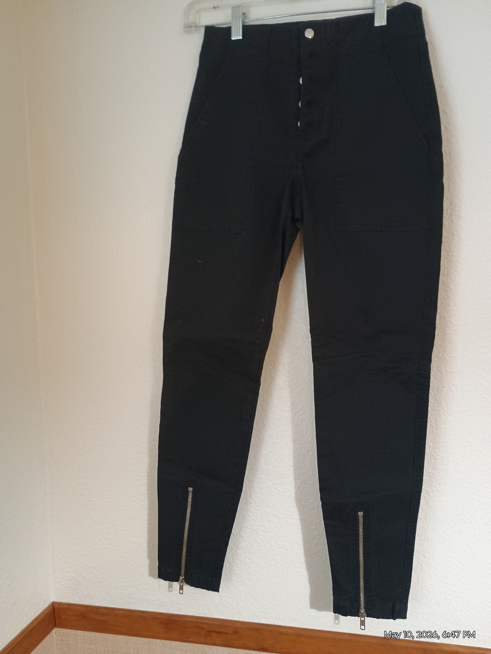 A.L.C. Black High-Rise Skinny Jeans with Ankle Zippers